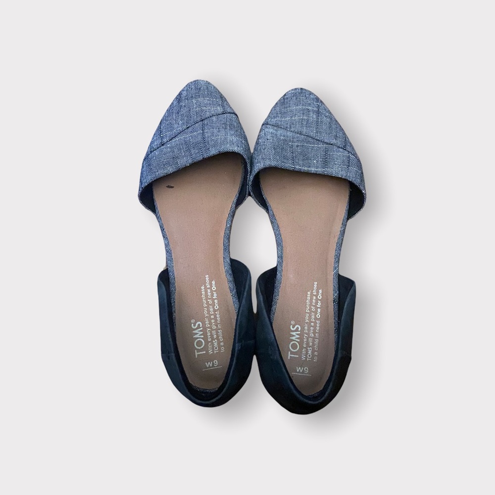 Toms Grey & Black Leather Shoes Size 9